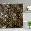 Shower Curtains African Style Wooden Leopard Pattern Curtain Set Wild Animal Design 3d Print Bathroom Decor Waterproof Cloth