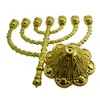Candle Holders Large 7 Branch Menorah Hanukkah Gold Plated Metal Alloy Table Candlestick 13 Inch For Home Decor
