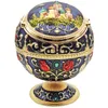 Cool Globe Shape Metal Ashtray Multicolor Luxury Storage Box Portable Design Dekoration Dry Herb Tobacco Cigarette Rökning Hållare Bracket