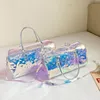 Bolsas de ombro bolsa holográfica transparente bolsa feminina Sac Holo Laser Gym Travel 2022 verão bolsa de PVC bolsa de grande capacidade