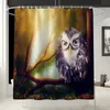 Bath Mats Printed Mat And Shower Curtain Microfiber Bathroom Set Anti Slip Toilet Seat Cover Absorbent Rug