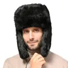 Thick Warm Bomber Hat Men Real Rabbit Fur Earflap Trapper Outdoor Russian Cap Male Plus Size Winter Hats Ski Russian Hat193S