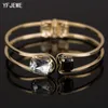 YFJEEW Mode Vrouwen Armband Goud Kleur Elegante Sieraden Mode Bud Crystal Armbanden Armbanden Kerstcadeaus voor Dames B004 Q0719