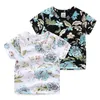 Summer Casual 2 3-8 9 10 Years Baby Children'S Clothing Pure Cotton Little Kids Boys Short Sleeve Flower Floral T Shirt 210701