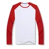 Sublimation leeres T-Shirt Thermo-Wärmeübertragungsdruck T-Shirt DIY Unisex Bluse Top T-Shirts Eltern-Kind-Patchwork Raglan-T-Shirt 49636847
