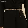 Salircon goth link de alumínio s para mulheres punk simples cintura cinto decoração moda corpo jóias 2021
