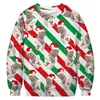 Męskie bluzy z kapturem mężczyźni kobiety brzydki świąteczny sweter 3D śmieszne Clown drukowane jesienne przyjęcie świąteczne Xmas bluza swetry bluzy topy