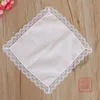25cm White Lace Thin Handkerchief Cotton Towel Woman Wedding Gift Party Decoration Cloth Napkin DIY Plain Blank FWB6778 1466 T25452849