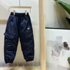2021 Winter Children's Down Pants Boys's and Girls 'Pure Color Taille Taille Overalls