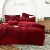 Четырехектные теплые плюшевые наборы постельных принадлежностей King Queen Size Luxury Quilt Cover Pillow Корпус одеял для бренда