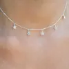 CUTE cz star charm 5 pcs Star gold silver color lovely girl women charm necklaces 925 sterling silver high quality cz jewelry Q0531