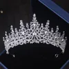 Luxury Silver Color Crystal Leaves Bridal Sets Baroque Tiaras Crowns Earrings Choker Necklace Wedding Dubai Jewelry Set