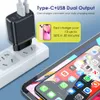 EU US US UK Plug 20W быстрое супер зарядное устройство с зарядным устройством PD Type-C USB QC3.0 Настенные зарядные устройства для Samsung S20 Smart Phone зарядки кабеля