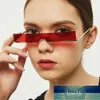 New Rectangle Semi-Rimless Sunglasses Women Trend Red Pink Clear Small Lens Luxury Brand Designer Sun Glasses Shades UV400 Factory price expert design Quality Lates