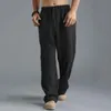 Pantaloni da uomo primavera e autunno sezione sottile pantaloni traspiranti a vita bassa con coulisse casual sciolto tinta unita selvaggio gamba larga