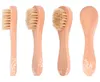 Szczotka do czyszczenia twarzy do twarzy Exfoliation Natural Bristles Cleaning Pędzle Suche szczotkowanie szorowanie z drewnianą rączką kąpiel