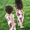 Yaz Sling Çiçek Elbise Kız Prenses Zarif Ruffles Düzensiz Culotte Elbiseler Plaj Çocuk Kız Giysileri 3 4 6 7 8 10 12 Yıl 210303