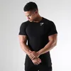 T-shirt masculino esportes de verão de mangas curtas tops de secagem rápida treinamento respirável compressão movimentando collants academia fitness tracksuit