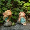 Codzienna kolekcja Cute Baby Figurine Fairy Ogrodowy Dekoracji Anioł Miniaturowy Dom Ornament Girl Festival Gifts 210804