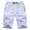 Мужские летние бриджи шорты хлопка случайные Бермудские черные белые Boardshorts homme классический бренд одежда пляж мужчина 210714