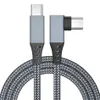 Cavo da USB a tipo C da 10FT/16FT/20FT in nylon intrecciato 90 gradi 60W 3A 5Gbps per Oculus Quest 2 VR Cavo da gioco a ricarica rapida Trasferimento dati di Huawei Xiaomi Samsung