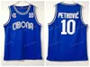 Vintage Drazen 3 Petrovic Maglie Cibona Zagreb College Basketball Drazen 10 Petrovic Jersey Camicia sportiva traspirante blu cucita