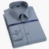 أعلى جودة الرجال اللباس قميص غير الحديد الأزياء طويلة الأكمام الأعمال الرسمي منتظم مكتب camisa الاجتماعية masculina 210708