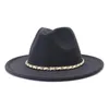 Breite Krempe Hüte Fedora Hut Männer Frauen Hochzeit Party Bowler Künstliche Wollmischung Winter Mode Jazz ChapeauGroßhandel Elob22