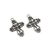 100 SZTUK Antique Silver Stop Religia Cross Charm Wisiorki Do Biżuterii Making Bransoletka Naszyjnik DIY Akcesoria 20.5x28mm A-677