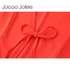 Jocoo Jolee Abrigo de mujer con cordones sexy con mangas de mariposa de tres cuartos con cuello en V Abrigo de invierno suelto Compras globales 210619