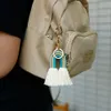 Macrame Tassel Keychain Kvinnor Boho Handgjorda Vävning Rainbow Nyckelringar Kreativ väska CHARM Pendant nyckelring