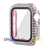 for Apple Watch Series 7 Cases with Tempered Glass Screen Protector Laser Bling Diamond Hard PC Cover 45mm 41mm