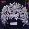 Ilusão Diamante Tiara Barroco Barro Coroa Brota Senhoras Jóias Diamante Coroas Noiva Coroa Coroa Estilo Europeu Retro Palácio Coroa