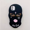 Black Mask Widow Silicone Protective Phone Fodraler Ny design Tjejer Fashion Back Cover för iPhone 12 11/6/7 / 8 / X / XR / XS / Max