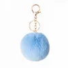 26 färger fluffig päls plysch keychain hängsmycke mjuk faux pälsliknande boll bil nyckelring nyckelhållare kvinnor väska hängsmycken smycken