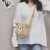 Mode en peluche sac de messager pour femmes mignon chat dessin animé mouton ours étudiants sac à bandoulière filles téléphone sacs porte-monnaie petits cadeaux