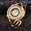 Kadın Bilezik Saatler 2021 Bayanlar İzle Kadınlar Gül Altın Elbise Kol Çelik Kordonlu Saat Kuvars Saat Reloj Mujer H1012