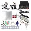 Complete Tattoo Gun Kits 2 Machines Guns 5 Colors Inks Sets 10 Pieces Needles Power Supply Tips Grips Tattoo Guns Kits For Beginner