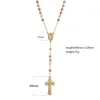 Elfic Gold Plated Three Color Necklace Cubic Zirconia Virgin Mary Necklace rosary necklace74690507559102