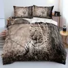 Leopard Beddings 3D Design Czarny kołdra Zestawy Zwierząt Comforter Pokrowce na poduszkę Pokrywy 160 * 200 cm Pełny Twin Double King Size 211007