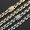 ECED Out Cuban Chain Halskette 12mm Hip Hop Schmuck Full Miami Curb Gold Color Choker Strass Street Rapper Armband für MEN1924701