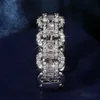 Deluxe Lovers Lab Diamond Ring 925 Srebrny Srebrny Bijou zaręczyny Pierścienie dla kobiet mężczyzn łańcuch biżuterii Prezent 2898953