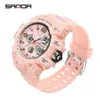 Sanda Mode Sport Kvinnors Klockor Multifunktion Vattentät Klocka Analog Digital Armbandsur Casual Clock Relogio Feminino 942 G1022