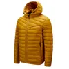 Mäns Höstjacka Zip Lightweight Windbreaker Hooded Parka Male Fashion Spring High Quaty Soft Black Yellow Coat Män 211008
