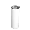 Vacío aislado de acero inoxidable blanco 15-20-30 onzas de sublimación de la sublimación recta en blanco tazas de viaje de automóvil con taza de agua aislada de paja 895 Z2