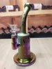 8.3inch Plated Design Glass Water Bong Hookah Pipe Tobacco Smoking Bubbler Smoke Pipes Bongs Bottles 14mm Joint Bowl