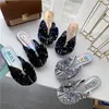 Sequins Women Slippers 2022 New Summer Girls Sweet Butterfly-knot Flat Slippers Female Bling Leisure Holiday Sandals Flip-flops