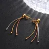 Boucles d'oreilles collier gland exquis coloré Triple chaîne à la mode plaqué or Bracelet mariage fête ensembles de bijoux pour les femmes