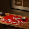 Mats Pads Kinesisk stil Matbord Kudde Broderi Dekorativ Pad Western-Style Placemat Plate Matta Ashtray Vase Cloth Liner