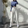 HOUZHOU Women Sports Pants Korean Fashion Oversize Gray Jogging Sweatpants Baggy High Waist Joggers White Trousers Female 210915